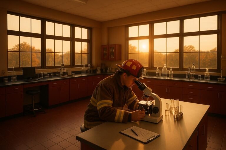 Patriotic American firefighters wallpaper with flag background for desktop