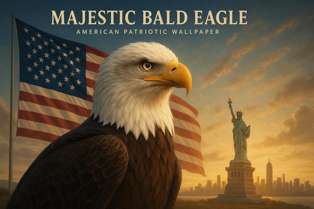 Majestic Bald Eagle American Patriotic Wallpaper