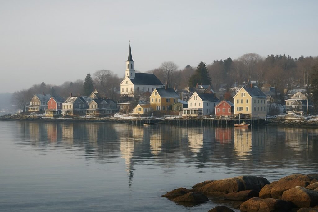 Bar Harbor, Maine coastal village wallpaper for desktop