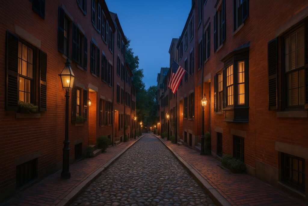 Historic Beacon Hill streets wallpaper in Boston, Massachusetts
