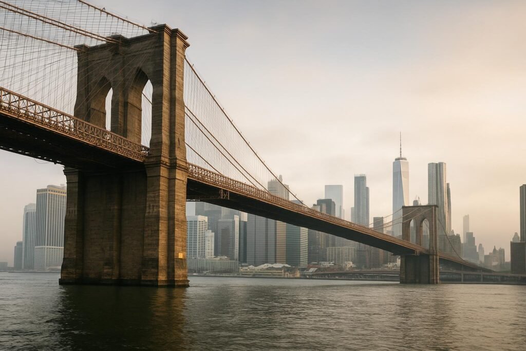 Brooklyn Bridge and New York skyline wallpaper for desktop