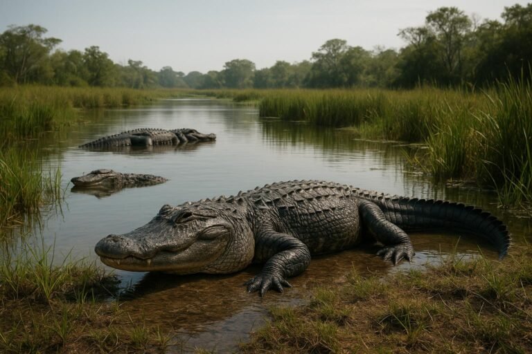 Florida Everglades wallpaper showing alligators in their natural habitat