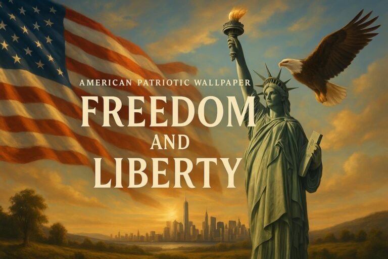 American patriotic wallpaper with freedom and liberty theme for desktop