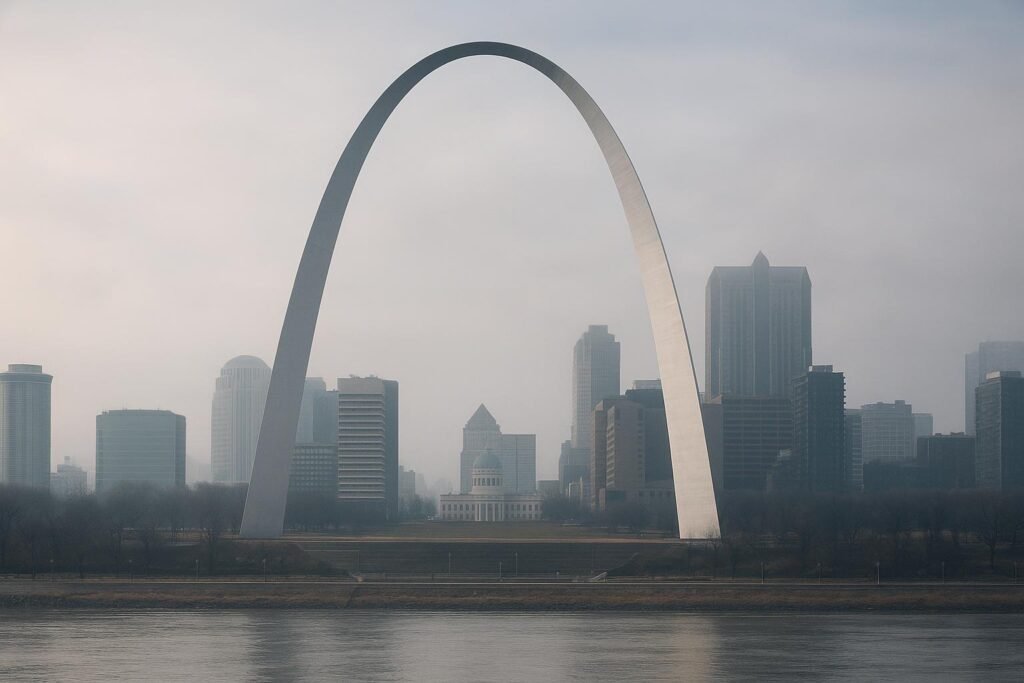 Gateway Arch Missouri with Downtown St. Louis skyline wallpaper for desktop