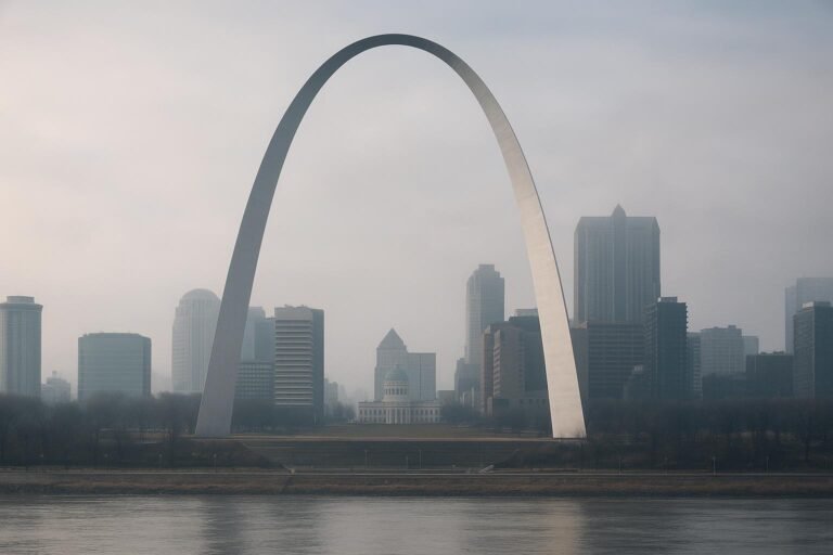 Gateway Arch Missouri with Downtown St. Louis skyline wallpaper for desktop