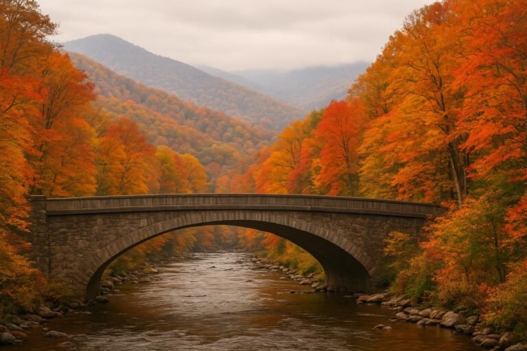 Great Smoky Mountains Tennessee wallpaper with autumn colors for desktop