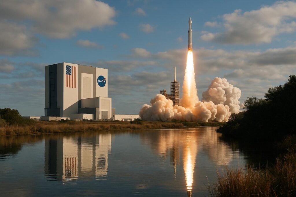 Rocket launch at Kennedy Space Center Florida desktop wallpaper