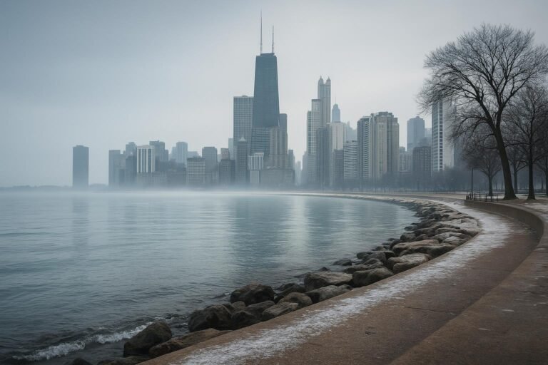 Lake Michigan Illinois wallpaper showing Chicago waterfront skyline