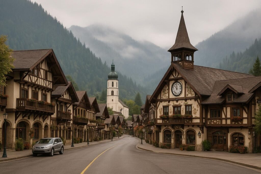 Alpine village wallpaper of Leavenworth, Washington