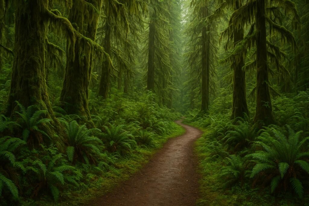 Olympic National Park Washington rainforest wallpaper on desktop screen