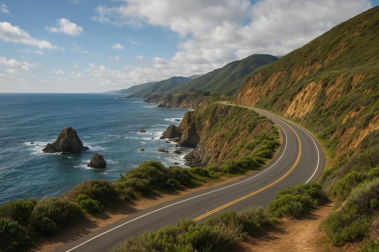Pacific Coast Highway California ocean cliffs wallpaper for desktop