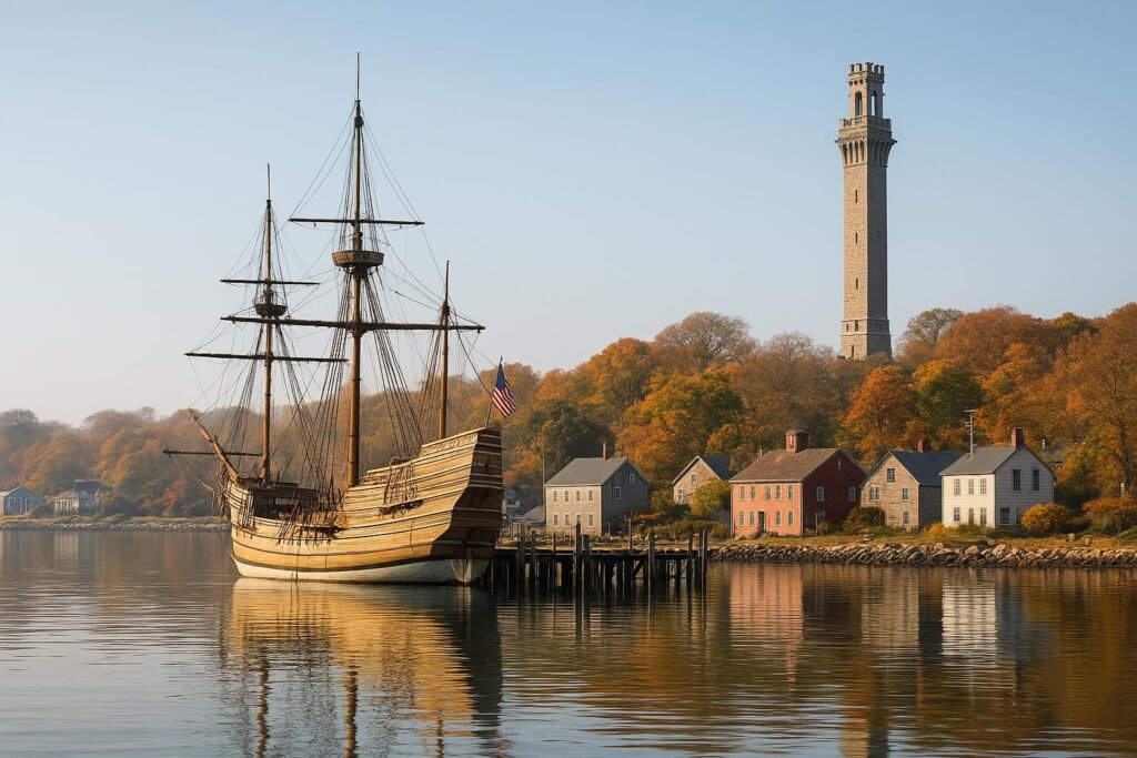 Historic harbor in Plymouth, Massachusetts wallpaper for desktop