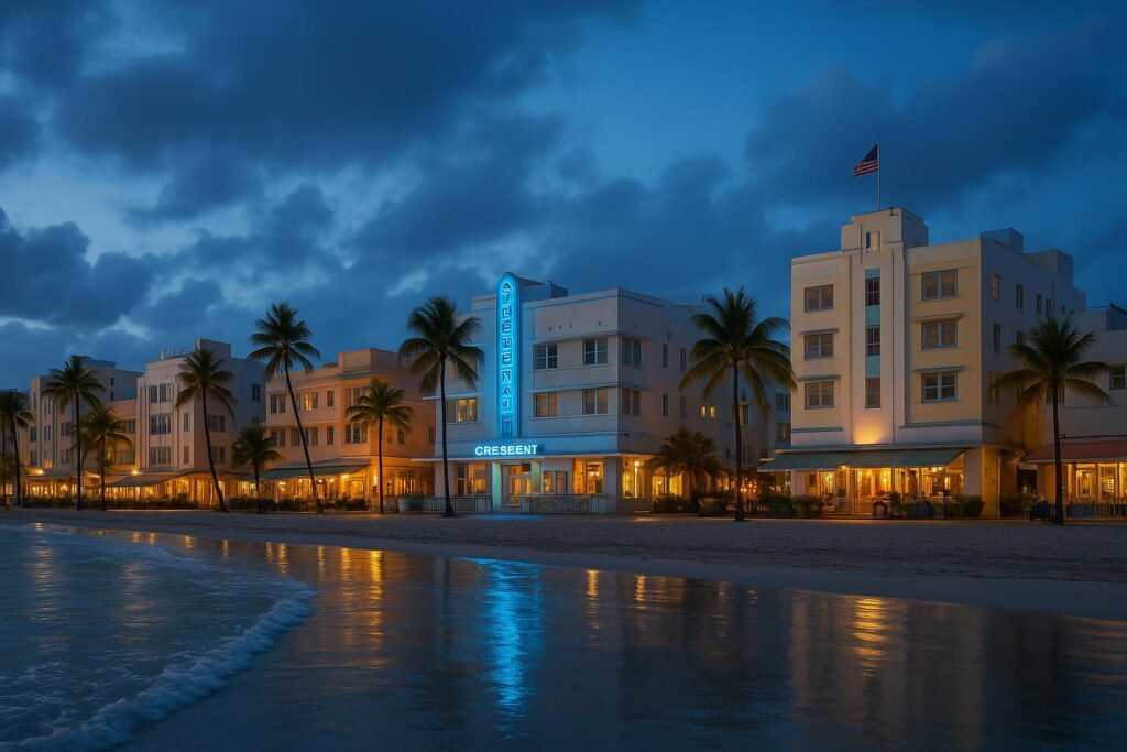 South Beach Florida Art Deco coastline wallpaper for desktop