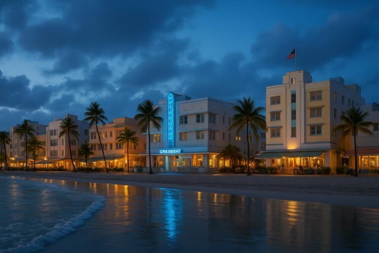 South Beach Florida Art Deco coastline wallpaper for desktop