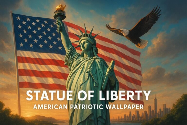 Statue of Liberty patriotic wallpaper for desktop showing American pride