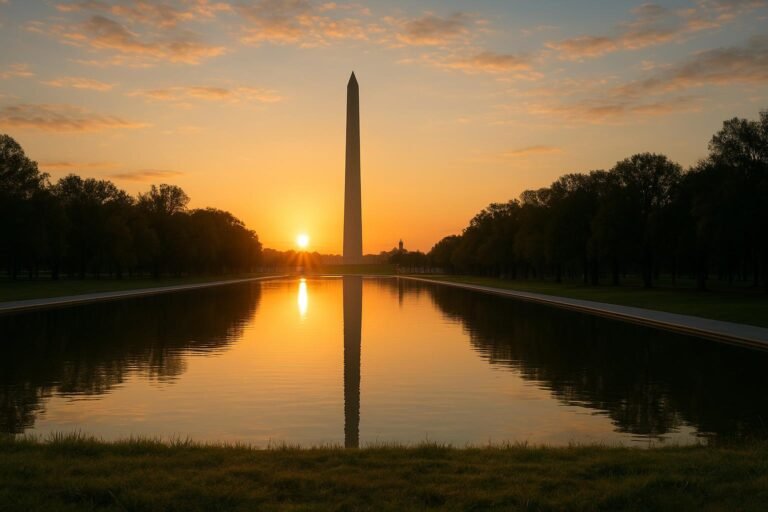 Washington Monument at sunrise wallpaper for desktop