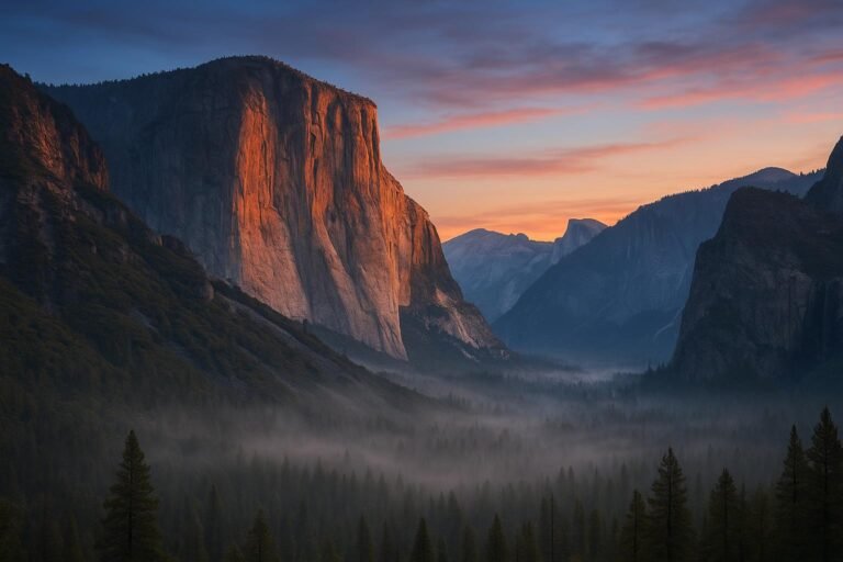Yosemite National Park El Capitan at sunset wallpaper for desktop