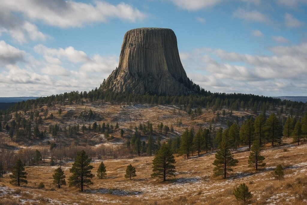 Devils Tower Wyoming monument landscape wallpaper for desktop