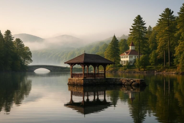 Lake George New York wallpaper with Adirondack lake and mountains on desktop